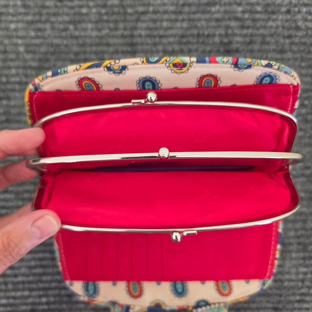 Vera Bradley Marina Paisley Kiss 'n Snap Folding Clutch Wallet - Picture 8 of 10